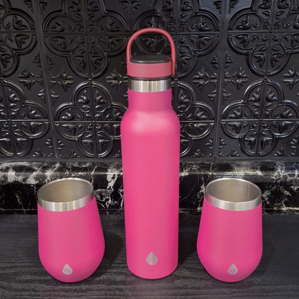 Wine Burgandy Stainless Steel Bottle & Tumbler Set By Tal, Merlot Wine Tumblers